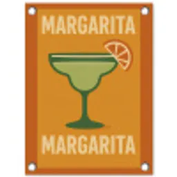Illustratie - Margarita - Sinaasappelschijf - Oranje tuinposter los doek klein -3d