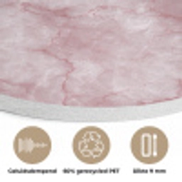 Roze - Kwartsmarmer - Aders Akoestische PET Vilt - Rond klein 838 -closeup_NL