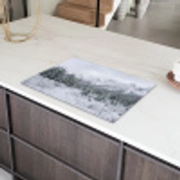 Weg - Bergen - Sneeuw - Naaldbos - Avontuurlijk Inductie beschermer vinyl 3mm klein -sfeer8