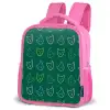 Donkergroen - Gezichten - Katten - Kleuren Kinderrugzak - Roze middel 863 -schuin