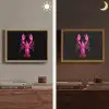 Kreeft - Felroze - Stippen - Opvallend Light Box met batterij (Wandlamp) middel -sfeer3
