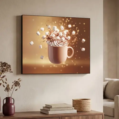 Chocomelk - Drinken - Warm - Bruin Textielframe - compleet frame klein -sfeer3