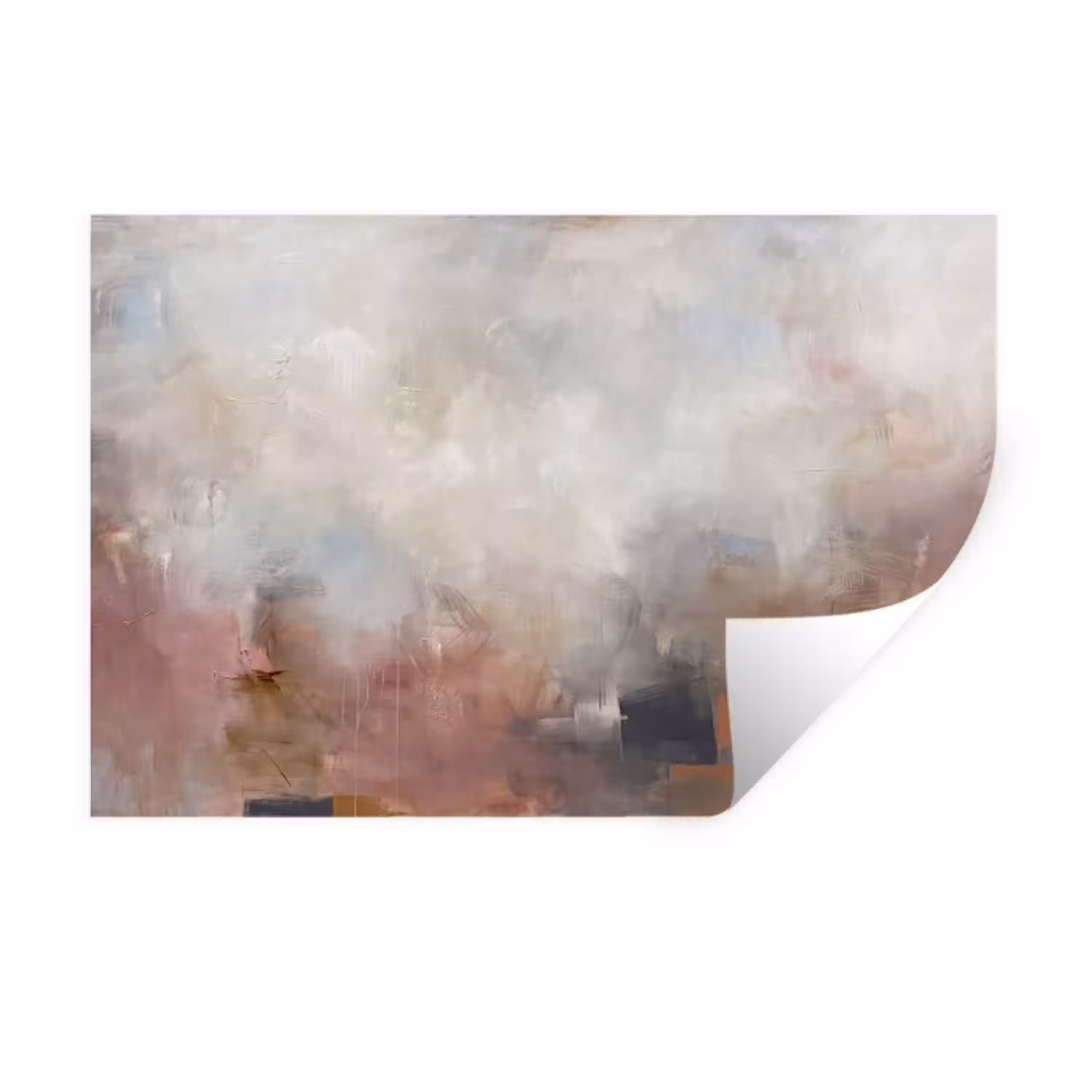 Abstract - Vloeiend - Kunst - Modern - Beige Muursticker klein -3d