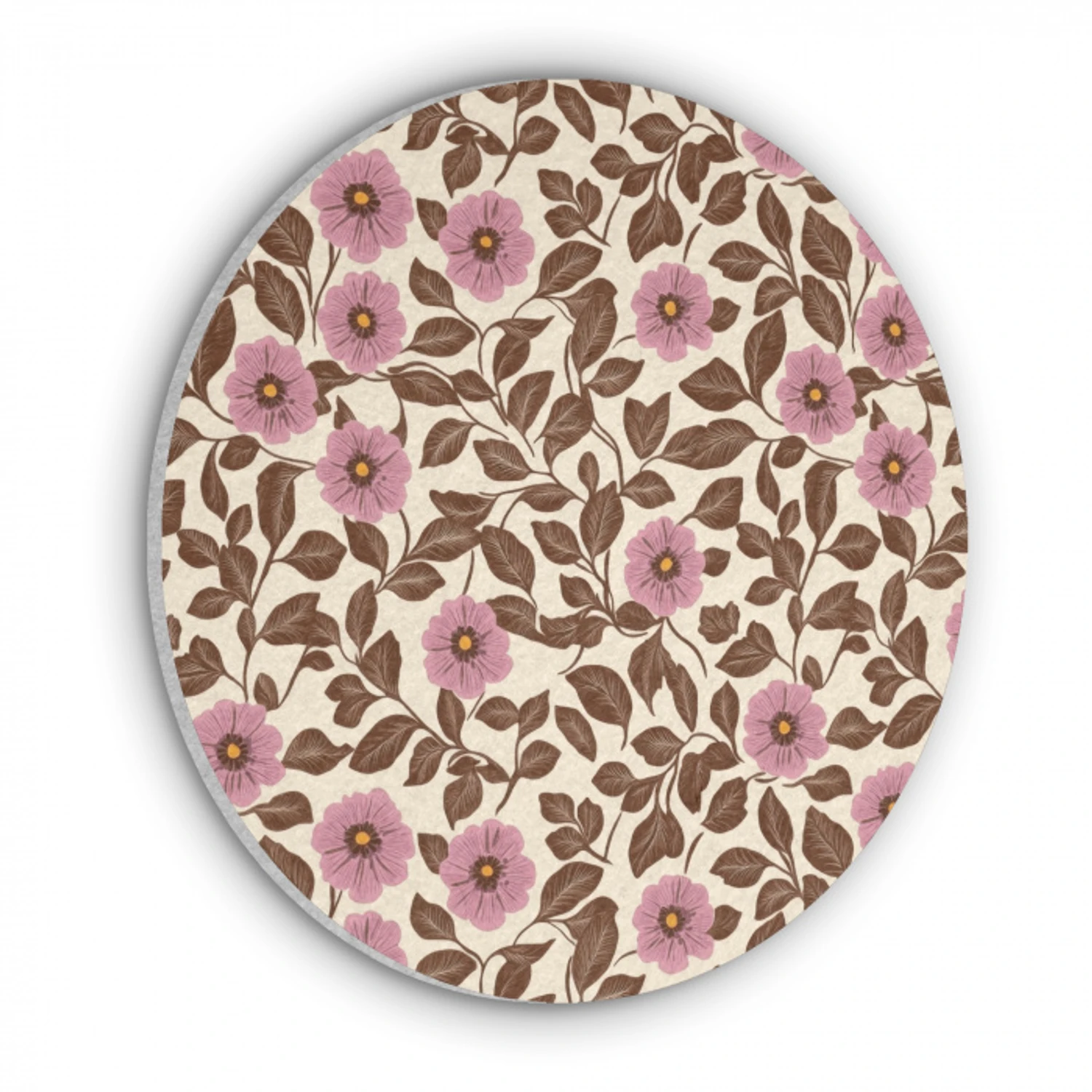 Bloemen - Bladeren - Kleurrijk Akoestische PET Vilt - Rond klein 838 -3d