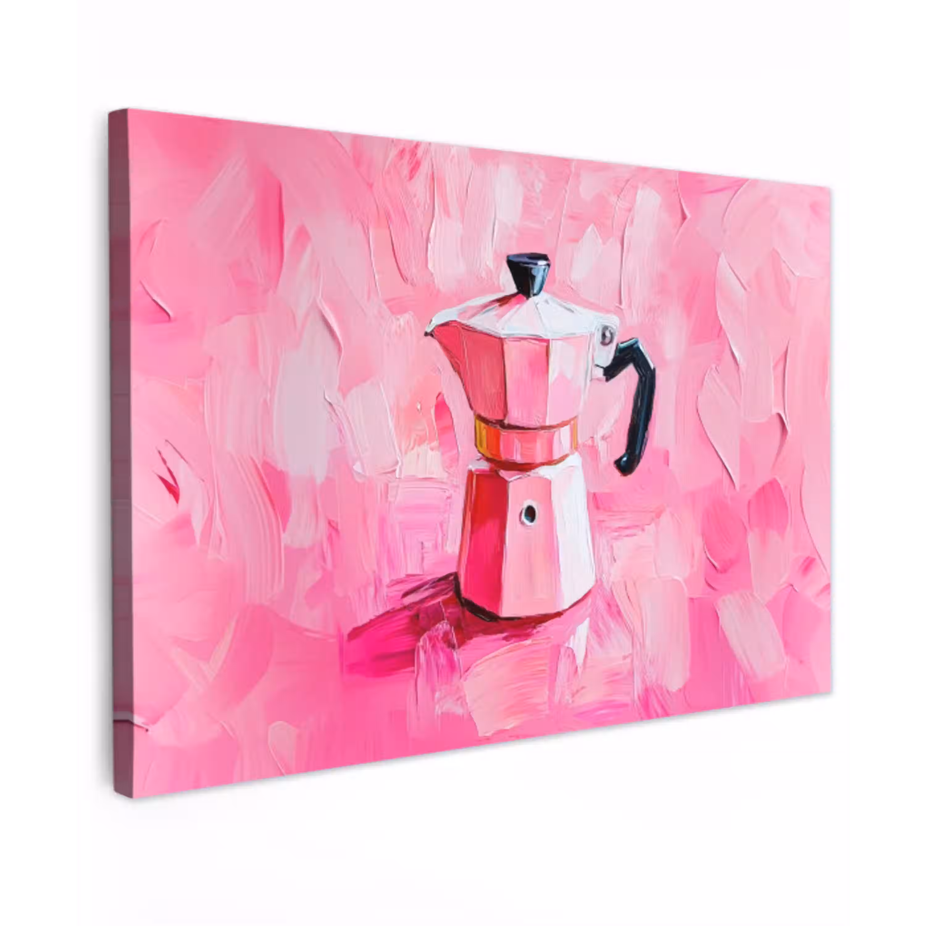 Roze - Verf - Coffee Tuinposter op houten frame 2 cm dik klein -3d