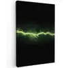 Gaming - Elektriciteit - Lijn - Vonken - Groen Tuinposter op houten frame 2 cm dik middel -3d