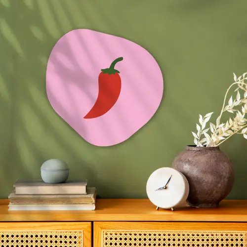 Peper - Rood - Illustratie Wandcirkel Organisch Forex 3mm klein -sfeer2