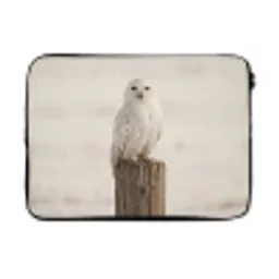 Sneeuwuil - Paal - Winter - Portret - Majestueus laptophoes neopreen klein -3d