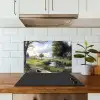 Zandpad - Groen landschap - Water keuken achterwand spatscherm klein -sfeer2
