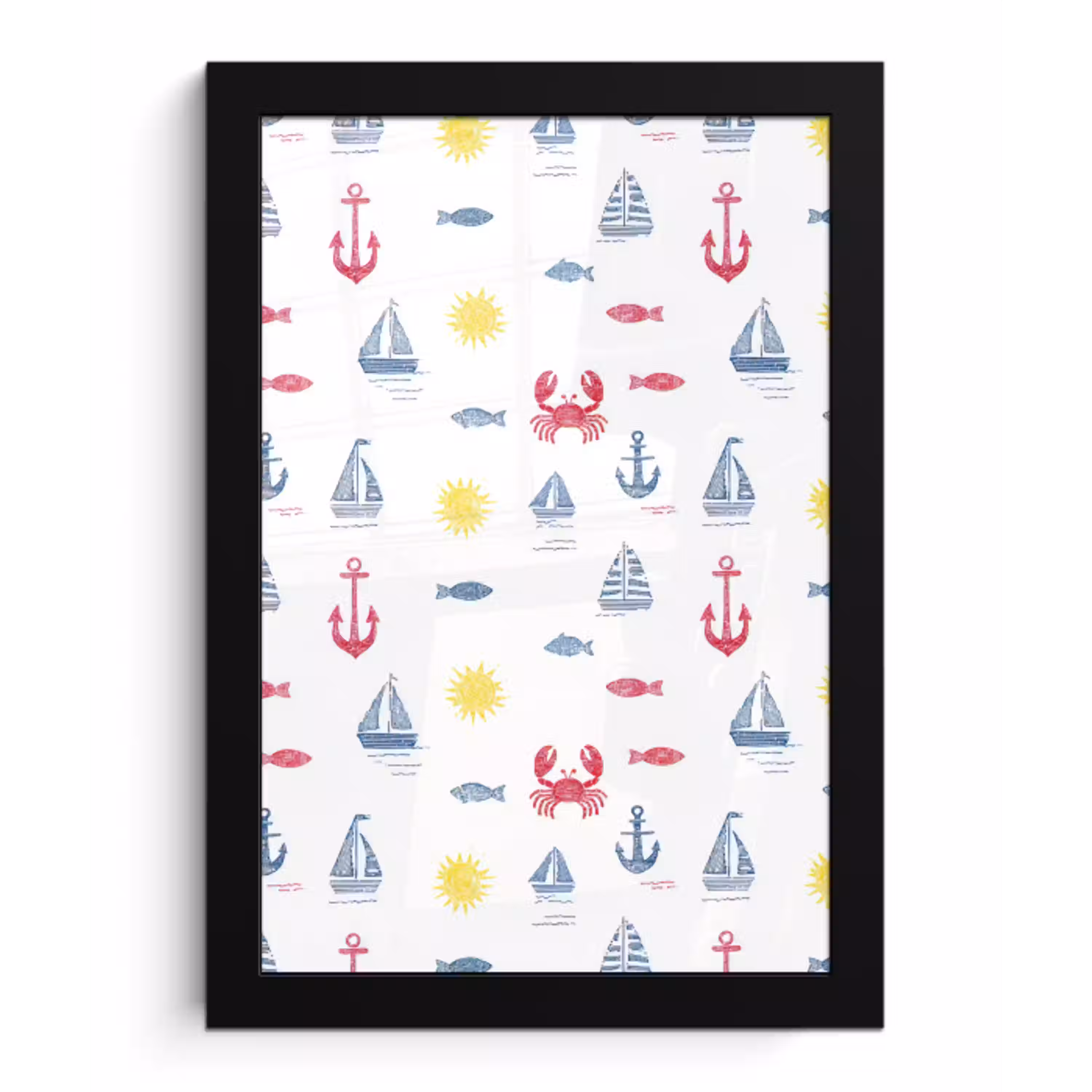 Nautisch - Illustraties - Kleurrijk fotolijst zwart zonder passe partout klein 224 -3d