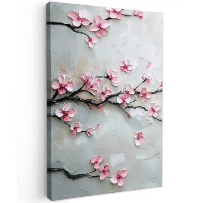 Bloesem - Kunstzinnig - Roze - Sakura Tuinposter op houten frame 2 cm dik klein -3d