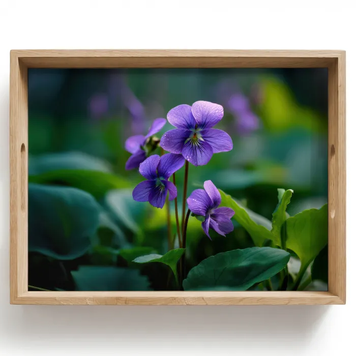 Viooltjes - Paars - Bloem - Bladeren Dienblad Rechthoek middel -z3d_shopping