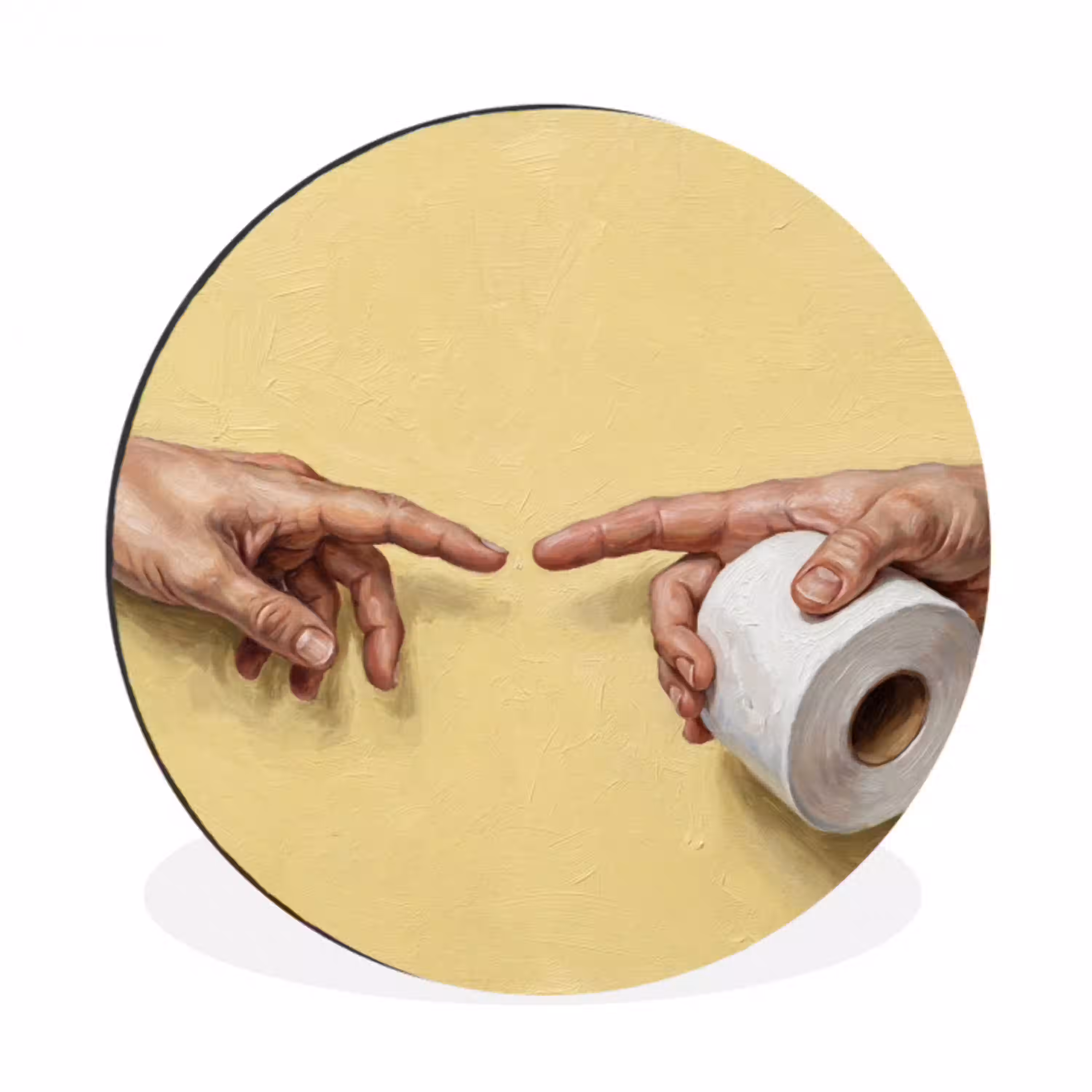 Klassiek - Kunst - Humor Wandcirkel aluminium klein -3d
