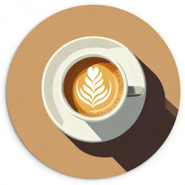 Cappuccino - Kop - Schotel - Minimalitisch KitchenYeah - Keuken - Wandcirkel Forex klein -3d