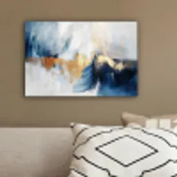 Goud - Blauw - Watercolor - Kunst - Modern canvas 2cm klein -sfeer3