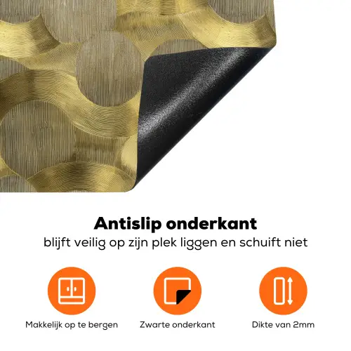 Modern - Geometrisch - Goud Inductie beschermer vinyl 3mm klein 276 -zzzzzzz-td-onderkant