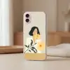 Vrouw - Bloem - Geel - Minimalistisch Apple iPhone 16 klein -sfeer2