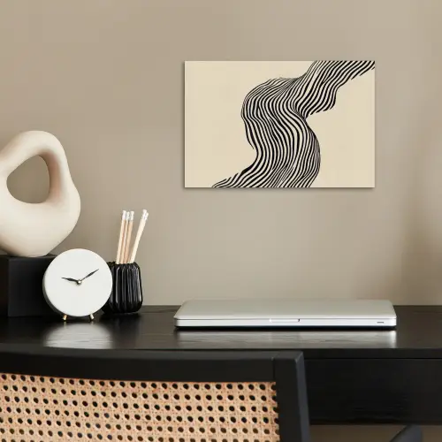 Golvend - Lijnen - Abstract - Silhouet poster papier klein -sfeer1