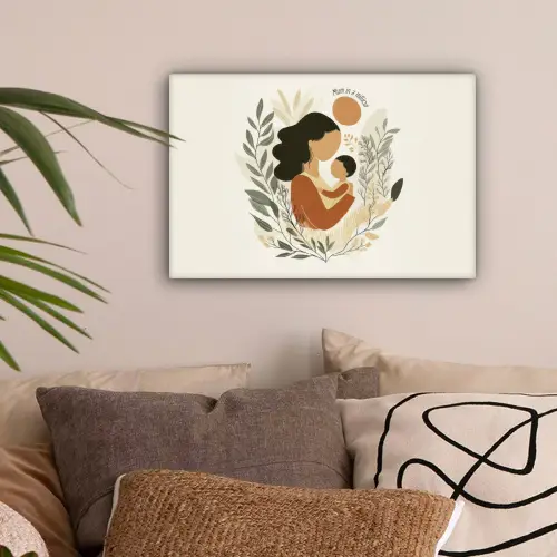 Illustratie - Quote - Moeder canvas 2cm klein -sfeer1