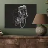 Lijntekening - Wit - Wielrennen - Snelheid PET vilt klein -sfeer2
