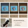 Vrouw - Bloem - Blauw - Modern - Bril - Portret Light Box met batterij (Wandlamp) middel -USP_lichtkleurNL