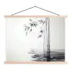Bamboestammen - Water - Minimalistisch - Wit textielposter latten blank klein -3d
