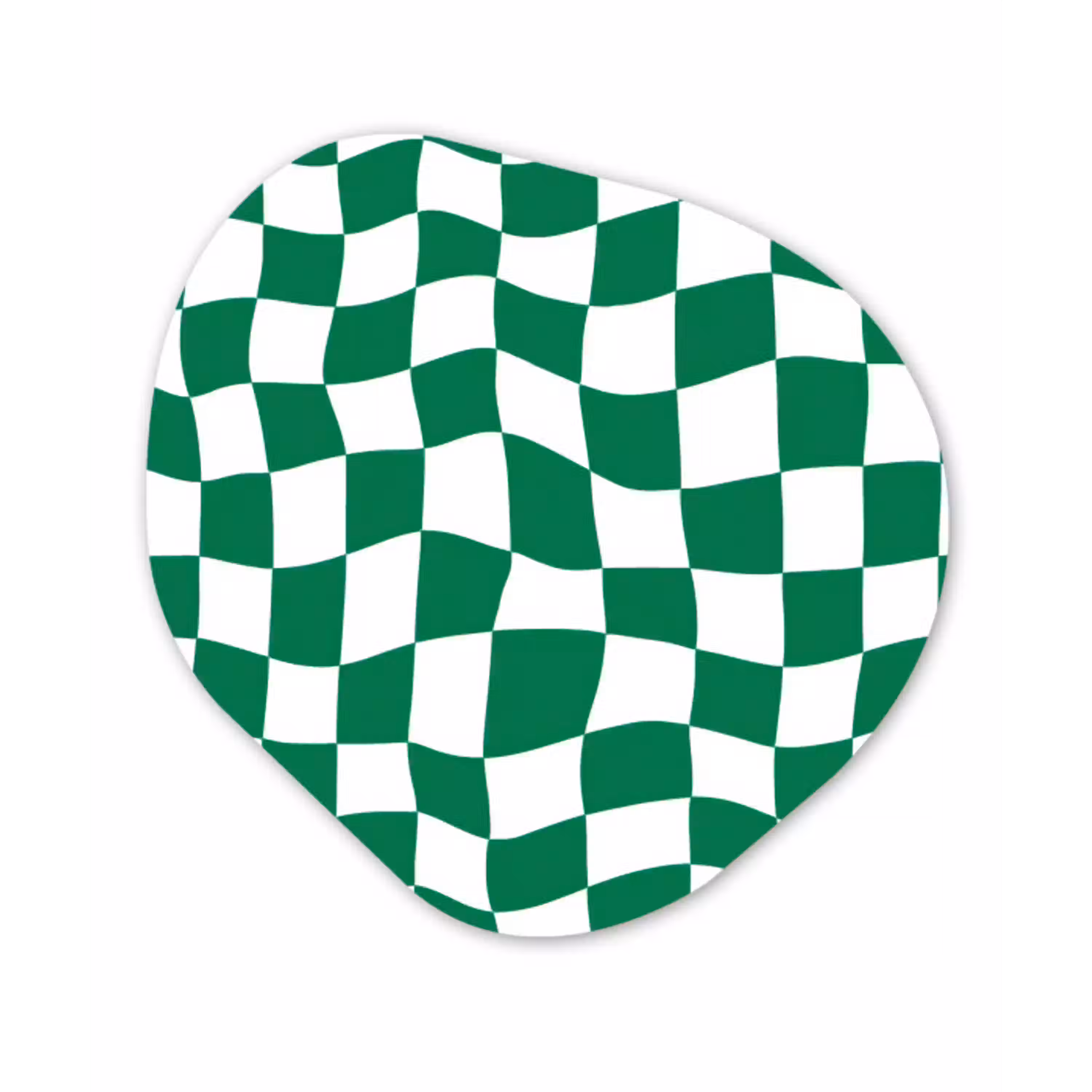 Schaakbord - Golvend - Groen Wandcirkel Organisch Forex 3mm klein 629 -3d