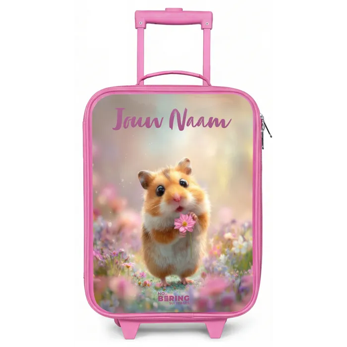 Hamster - Bloem - Natuur - Dier Kinderkoffer - Roze klein -zz3dotto