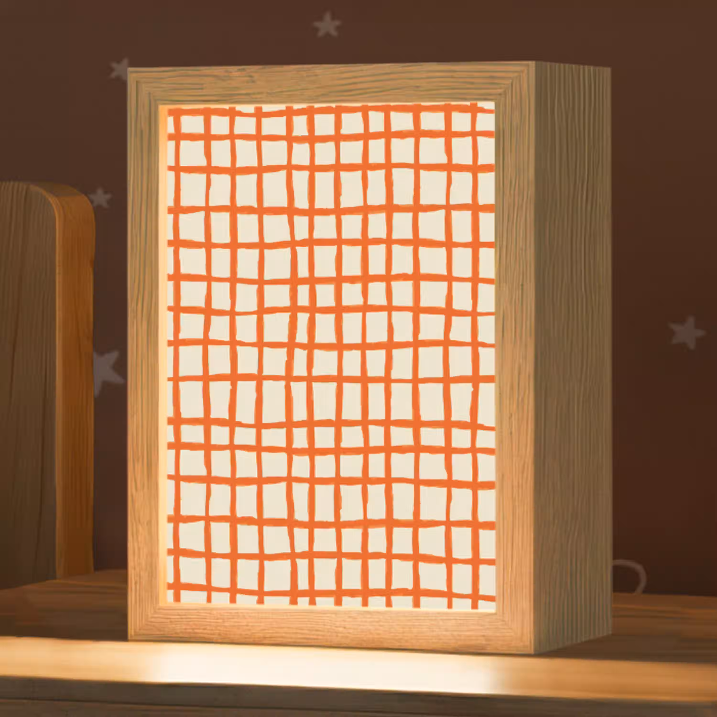 Patroon - Lijnen - Oranje Light Box met kabel (Kinderlampje) klein 904 -zzz_3d_website
