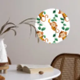 Apen - Lianen - Kleurrijk Wandcirkel behangsticker klein 186 -sfeer3
