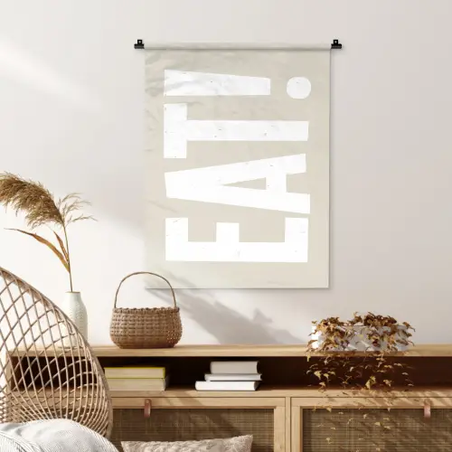 Eten - Decoratie - Beige - Wit Wandkleed katoen klein -sfeer5
