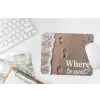 Where to next - Strand - Voetstappen muismat rubber klein -witbureau