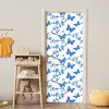 Vlinder - Bloemen - Blauw deurposter klein 289 -sfeer4