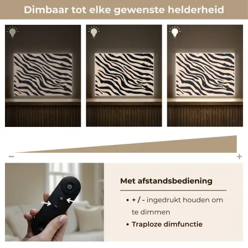 Zebraprint - Dynamisch - Roze Light Box met batterij (Wandlamp) middel -USP_dimbaarNL