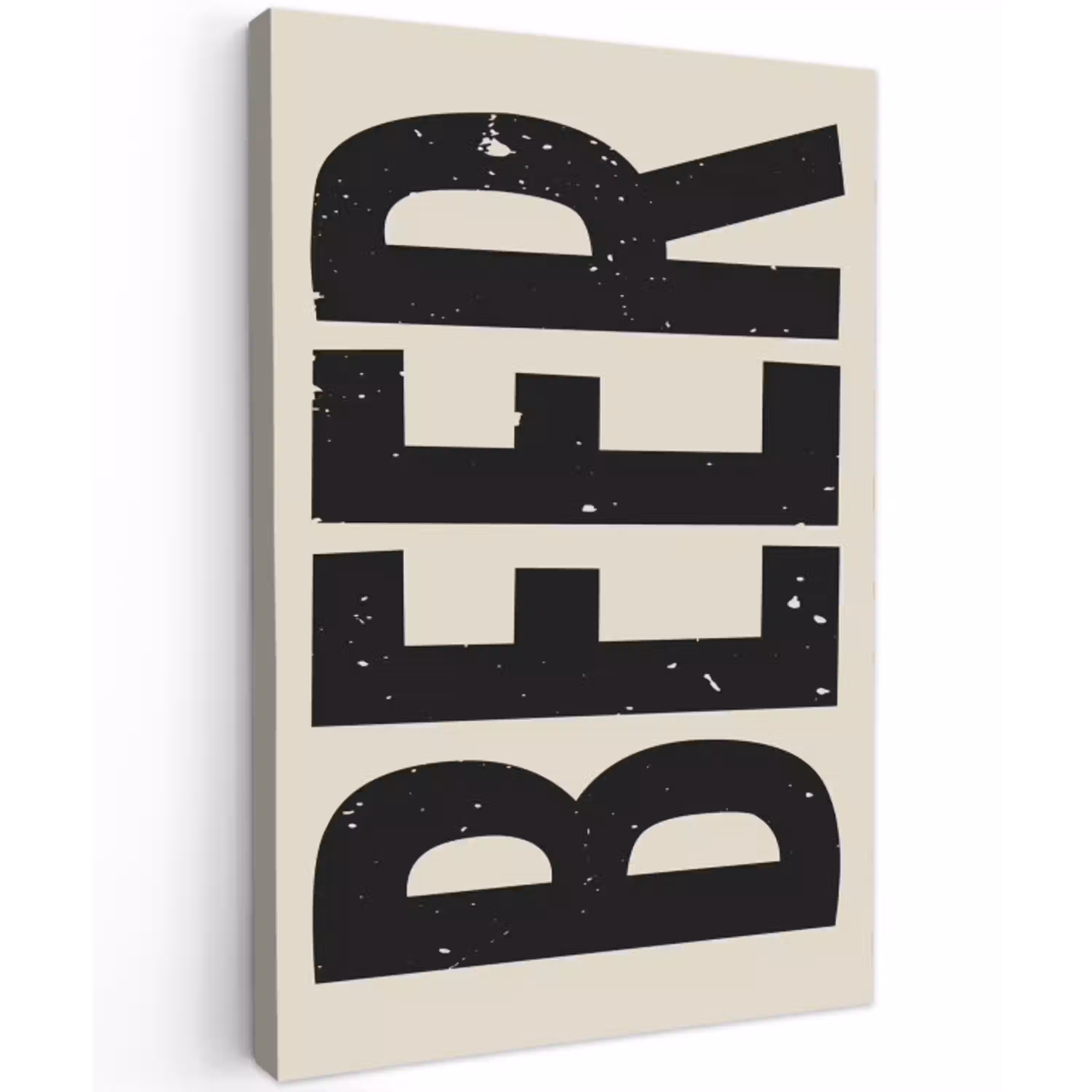 Beer - Vintage - Zwart - Beige canvas 2cm klein -z3d