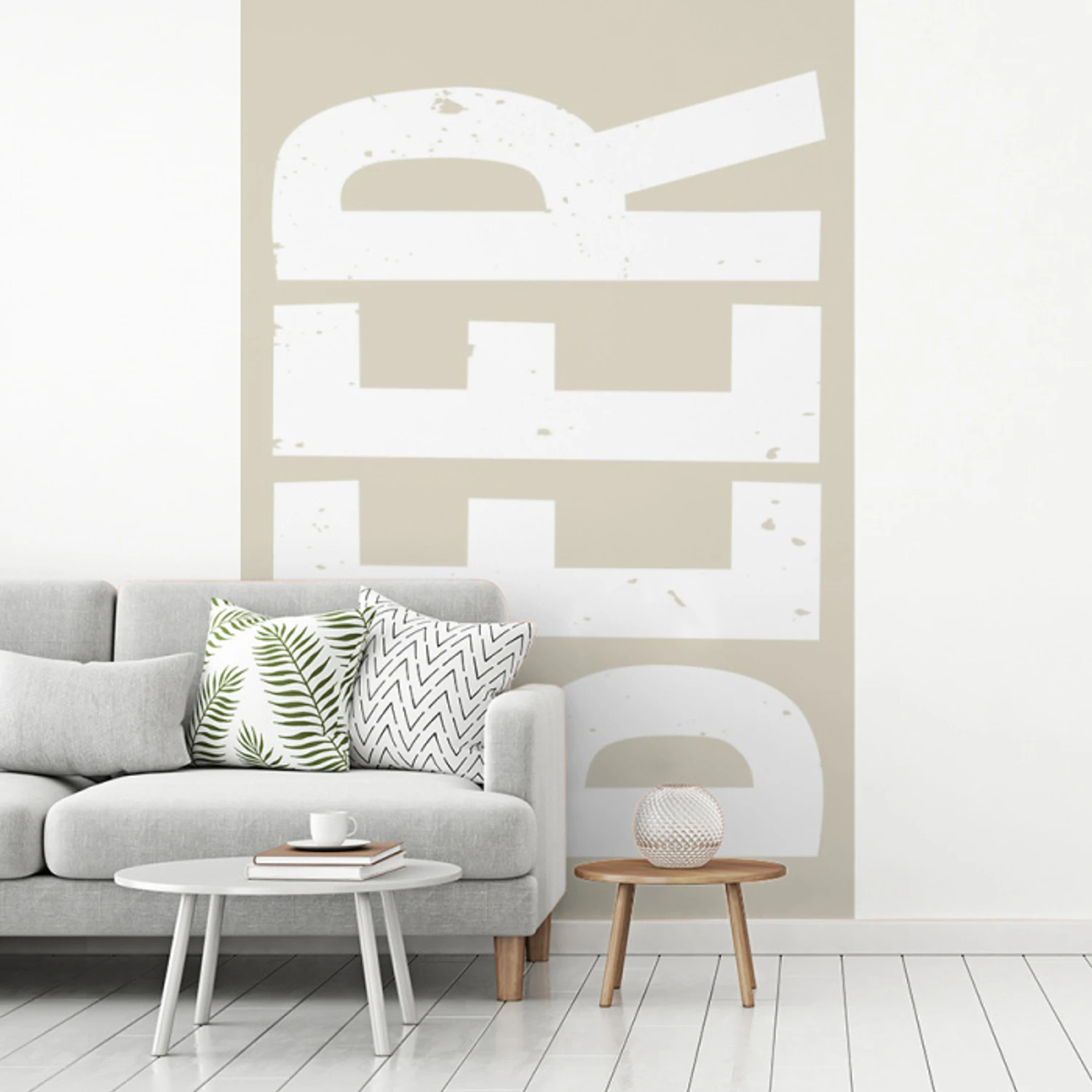 Beer - Japandi - Beige - Decoratie fotobehang vinyl groot -woonkamer