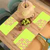 Groen - Smiley - Bonjour - Roze Placemat vinyl groot -zzsfeer5_Kitchenyeah-website