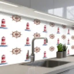 Nautisch - Klassiek - Rood keuken achterwand 2 middel 871 -3d_schuin