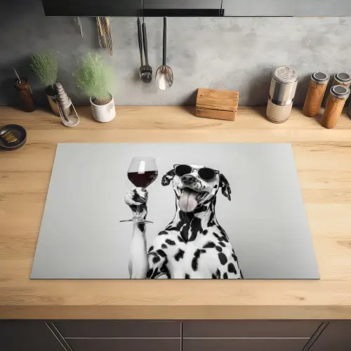 Zonnebril - Dalmatiër - Wijnglas - Tong Inductie beschermer vinyl 3mm klein -sfeer5