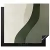 Japandi - Groen - Abstract - Modern Inductie beschermer vinyl 3mm middel -3d