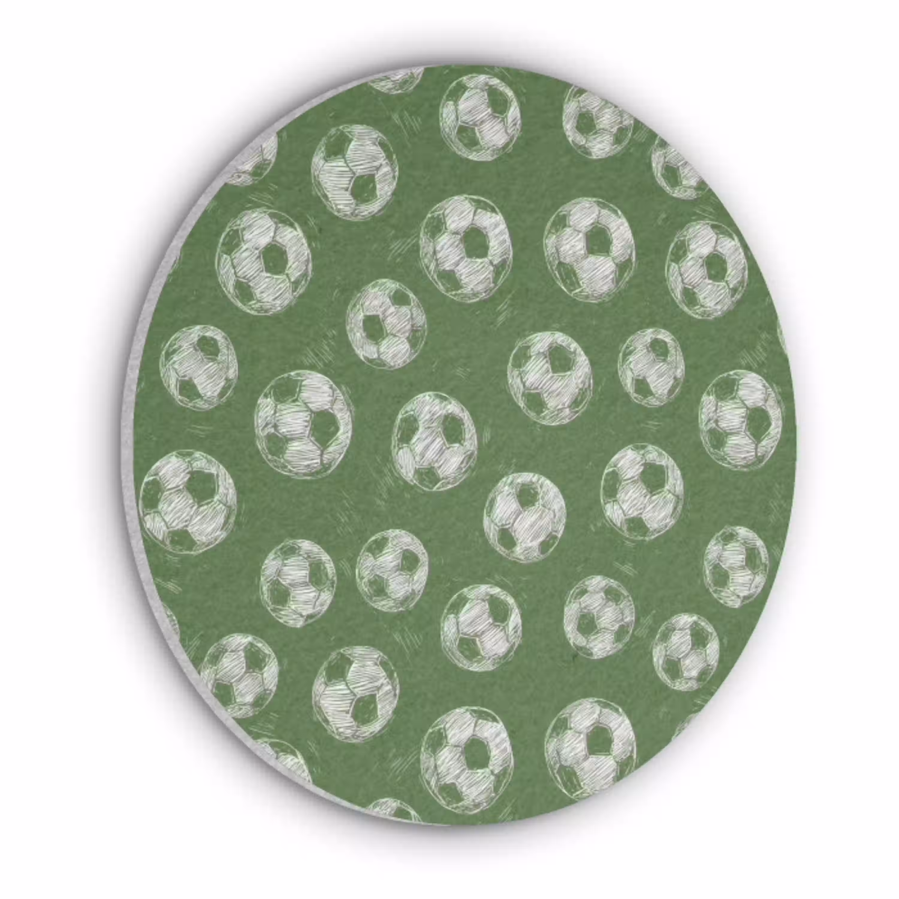 Voetbal - Sport - Groen Akoestische PET Vilt - Rond klein 838 -3d