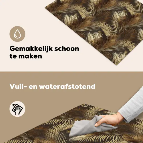 Tropisch - Bladeren - Goud Inductie beschemer met haakjes klein 777 -ky-schoon-nl