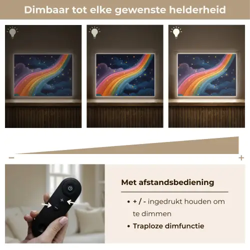 Regenboog - Sterrenhemel - Kleurrijk Light Box met batterij (Wandlamp kind) middel -USP_dimbaarNL