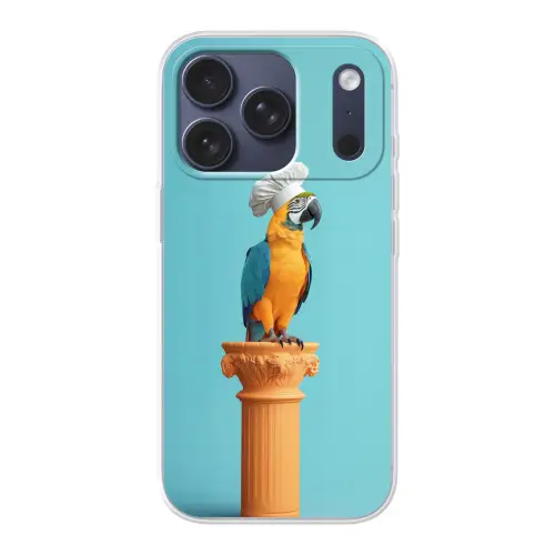 Papegaai - Koksmuts - Grappig - Vogel Telefoonhoesje iPhone 17 Pro klein -3d