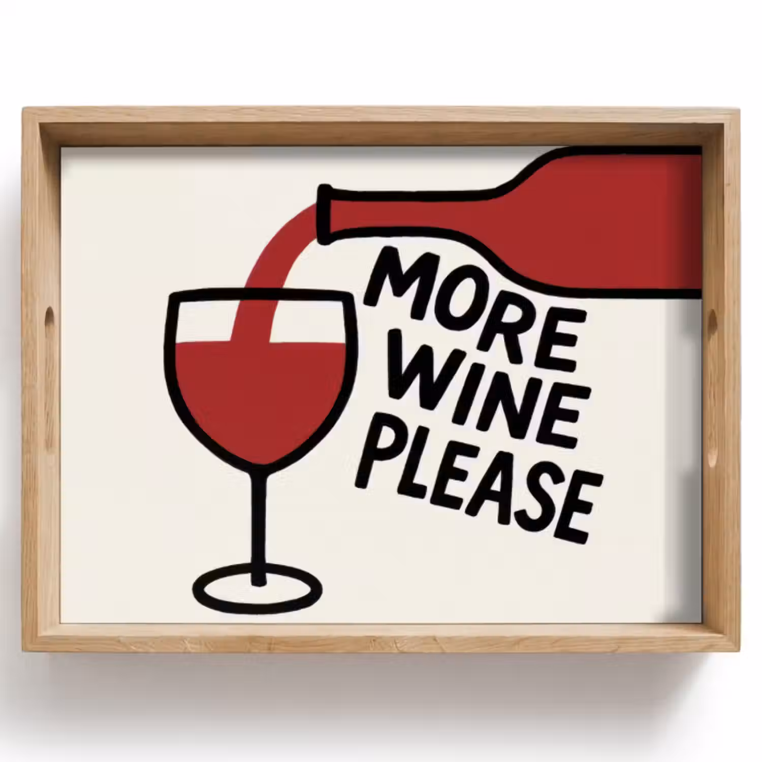 Dienblad - Wijnfles - Quote - Rood - Glas