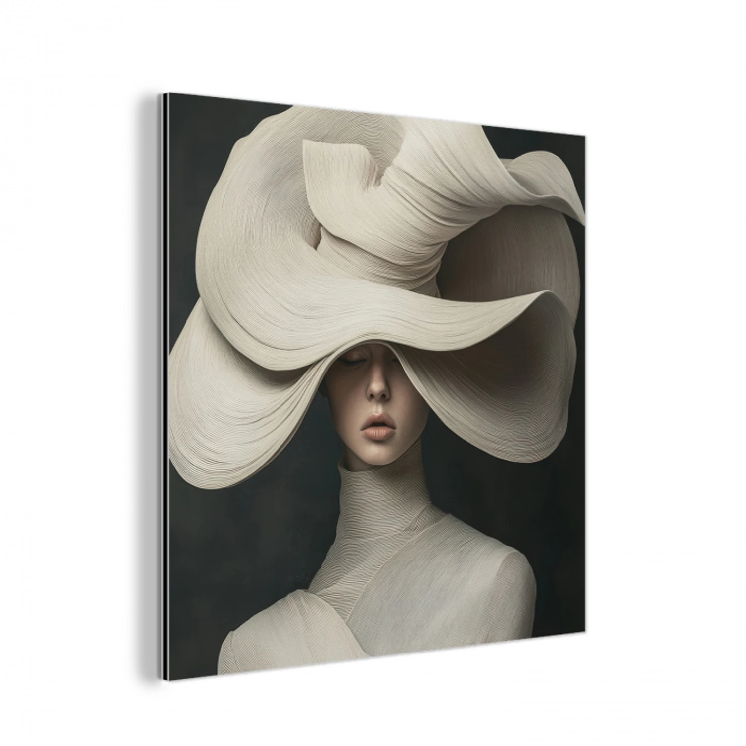 Modern - Vrouw - Hoed aluminium wit klein -3d