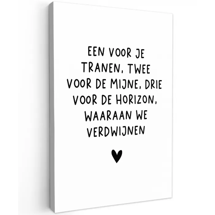 De horizon waaraan we verdwijnen - Quotes - Spreuken - Bløf Tuinposter op houten frame 2 cm dik klein -3d