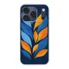 Abstract - Bladeren - Blauw Telefoonhoesje iPhone 17 Pro klein -3d