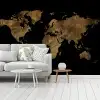 Wereldkaart - Goud - Luxe - Aarde - Zwart fotobehang vinyl groot -woonkamer