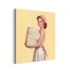 Handdoeken - Vrouw - Jurk - Roze aluminium wit klein -3d